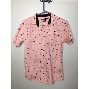 Beverly Hills Youth  Boys XL shirt (18/20) Button Up Short Sleeve All Over Bears